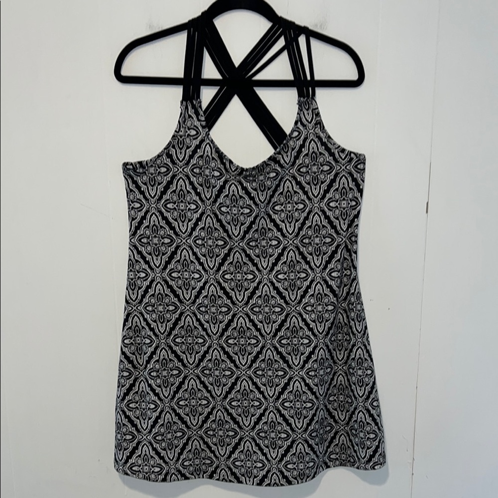 Portocruz Women’s Black & White Tank Top Swim Cover Up T11*